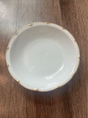 Vintage Classic Victoria Austria White Porcelain Bowl with Gold Rim